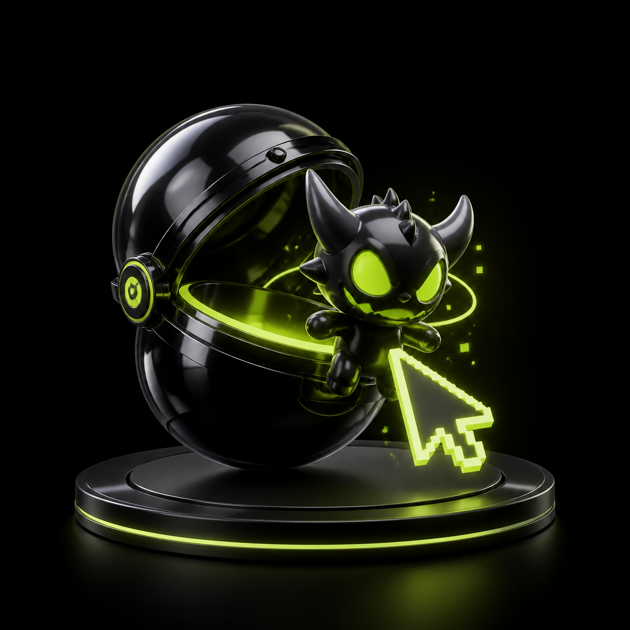 Objet virtuel original sélectionné dans une capsule